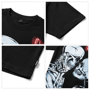 Camiseta Gráfica Oversize 100% Algodón 240gsm de Alto Gramaje con Estampado de Esqueleto, Logotipo Personalizado OEM, Ropa Casual Urbana para Hombre - Product Image 4