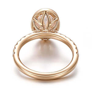 Bague de fiançailles classique en or massif 14 carats avec diamant ovale de 2 carats serti clos, certifiée GIA, style classique, diamant de laboratoire, bague de promesse - Product Image 5