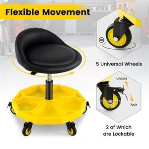 Sedia da Garage Regolabile in Altezza con Vassoio Portautensili per Riparazioni Auto - Product Image 5