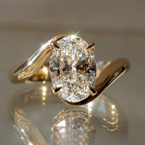 10k 14k 18k Gold D Color Oval Cut Lab Grown Diamond Romantic Ring Gift Party Wedding Anniversary Engagement Women Fine Jewelry - Product Image 3