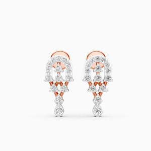 Pendientes Redondos de Diamantes Cultivados en Laboratorio para Uso Diario, Dos Tonos, 0.34 Ct, en Oro Amarillo, Blanco y Rosa de 9K - Product Image 1