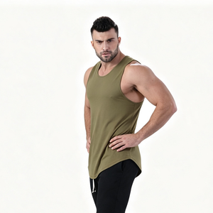 OEM Custom Wholesale Manufacturer Organic Cotton Gym Workout Tank Top <b>Singlet</b> Bulk Supplier Private Label Apparel - Product Image 2