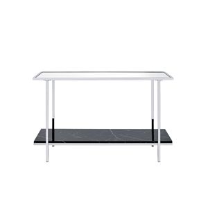 Angwin Faux <b>Marble</b> and Chrome <b>Console</b> <b>Table</b> with Mirrored Finish - Product Image 4
