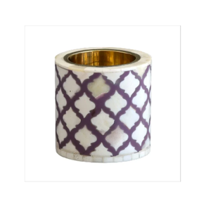 Porte-bougie à incrustations osseuses, design moderne, motif feuille, artisanat exceptionnel, prix abordable - Product Image 3