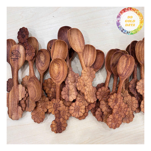 Meilleur ensemble de cuillères en bois sculpté à la main, vente en gros, créatif, en bois naturel, pour café, miel, dessert, ustensile de cuisine décoratif, cadeau - Product Image 2