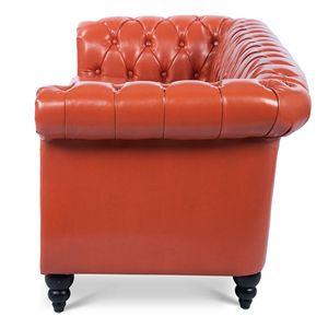 Divano Chesterfield a 3 posti con braccioli arrotolati da 84,65 pollici per soggiorno - Product Image 6