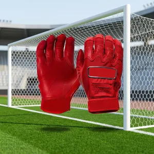 Gants de gardien de but de football unisexes en cuir PU, à doigts entiers, paume antidérapante, design respirant, sangle de poignet réglable - Product Image 3