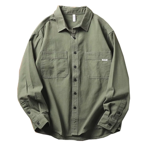 Men Shirts Polyester Work Shirt for Men Retro Youth Trendy Autumn Thin Loose Casual Men <b>Jackets</b> Tops - Product Image 1