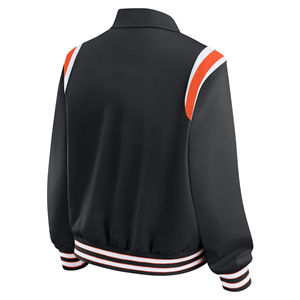 Chaqueta Universitaria Azul para Mujer, Manga Larga, Cuello con Rayas de Color en Contraste, Corte Regular, 100% Poliéster - Product Image 5