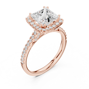 Anillo de Compromiso Vinson Project con Moissanita Art Deco Exquisita, Banda Halo, Chapado en Oro de 18K, Certificado GRA, Lujo Abril - Product Image 4