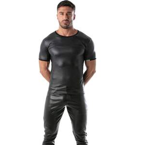 Chaqueta de Cuero Fetiche Negra, Ajustada, Formal para Hombre, Transpirable, Impermeable, Ropa de Club, Sexy, para Fiestas Nocturnas, a la Moda - Product Image 4