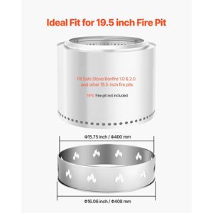 Support de foyer sans fumée en acier inoxydable de 19,5 pouces pour Solo Stove Bonfire, support de foyer Ranger, cadre de support pour foyer - Product Image 2