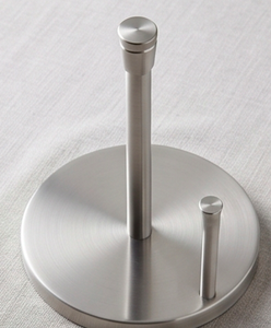 Porte-serviettes en acier inoxydable de haute qualité, finition argentée, avec base ronde, parfait pour une utilisation sur comptoir et dans la salle de bain - Product Image 2