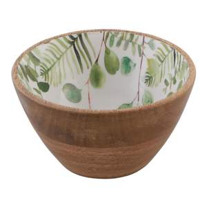 Tazón de madera de mango con revestimiento de esmalte ecológico, tazón de ensalada de madera de la serie Botanical de lujo, precio de fábrica, tazones esmaltados para ensalada - Product Image 1