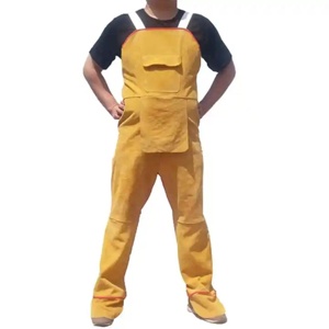 High Quality Heavy-Duty Industrial Cowhide Split <b>Leather</b> <b>Apron</b> Flame Resistant Welding Body Protector Sleeveless Adjustable - Product Image 1
