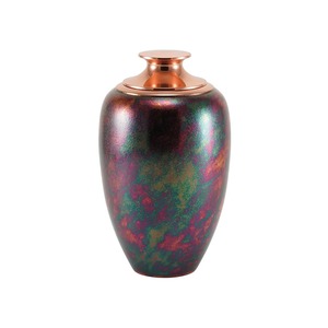 Urne décorative en métal avec couvercle, objet décoratif de table pour la maison - Product Image 1