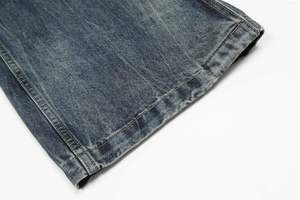 Pantalones Cargo de Mezclilla, Estilo Retro Americano, Moda Urbana, Corte Regular, Cintura Alta, 100% Algodón, Lavado Ácido - Product Image 4