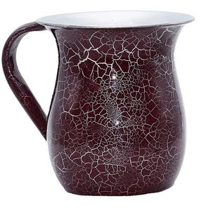 Taza de Netilat Yadayim de Lujo con Esmalte Craquelado, Duradera, con Doble Asa, para Lavado Judío, Regalo Moderno de Judaica para el Ritual de Shabbat Antes de la Comida - Product Image 2