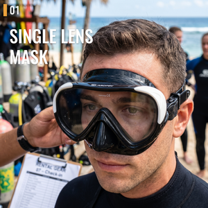 Masque de plongée professionnel OEM à lentille unique en verre trempé avec sangle à ajustement rapide pour la plongée avec tuba et la natation - Product Image 5