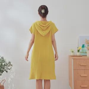 Robe Mi-Longue en Mousseline de Coton Bio Légère à Manches Courtes, Taille Haute, Respirante, Style Vintage, Confortable pour la Maison, Personnalisable, Grandes Tailles - Product Image 2