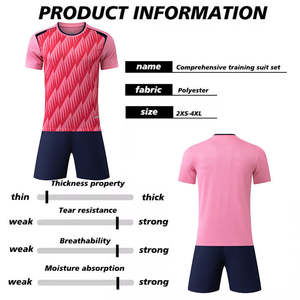 Ensemble de maillot d'entraînement de gardien de but en polyester personnalisé de haute qualité, haut élégant à manches courtes, nom personnalisé, tenue de football d'équipe - Product Image 4