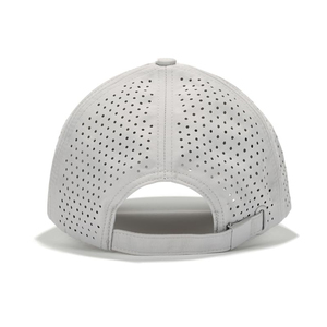 Casquette de baseball bordeaux de performance en gros, avec ventilation découpée au laser, 6 panneaux, légère, séchage rapide, pour le sport, personnalisable - Product Image 2