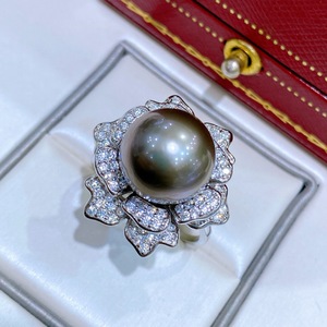 Collares de Lino Genuino Casi Impecables de 6-7 mm con Material Chapado en Oro Gris de 18K, Anillos de Perlas Ajustables de 60 cm - Product Image 1