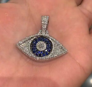 Trendy 14K <b>Gold</b> Plated 925 Silver Religious Peace Moissanite <b>Tester</b> Pass Unisex Christian Eye Layering Custom Pendants Charm - Product Image 1
