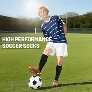 Chaussettes de football antidérapantes respirantes, chaussettes de sport à logo personnalisé pour hommes et adolescents - Product Image 5
