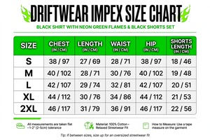 DRIFTWEAR Men's Neon Green <b>Flame</b> Print Relaxed Fit Short Sleeve <b>Shirt</b> Shorts Set Streetwear Summer Outfit Quick Dry Elastic - Product Image 6