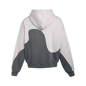Sudadera con Capucha para Hombre, Estilo Panelado, de Algodón Grueso, con Construcción Multipanel, Capucha Ajustable y Bolsillo Frontal Funcional - Product Image 6