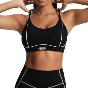 Soutien-gorge de sport personnalisé pour femme, idéal pour l'entraînement, le yoga et le fitness, respirant, séchage rapide, rembourré, dos nageur, maintien moyen, fermeture avant, pour la gym - Product Image 1