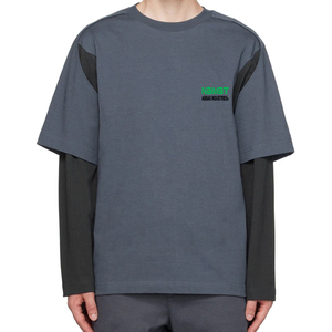 T-<b>Shirt</b> Contrast Trim Knitted Solid Color Street Style O-Neck Top Casual Skate Culture Apparel Solid Colorway Menswear Product - Product Image 6