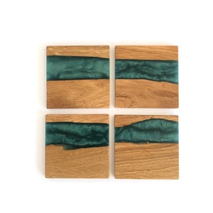 Modern Luxury Eco-Friendly Resin Wood Coaster Tabletop Placemats Round Customizable Size for Drink and <b>Table</b> Decoration - Product Image 4