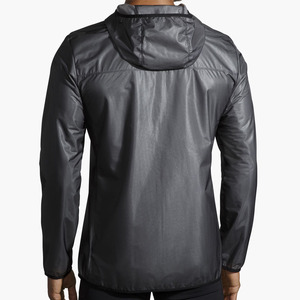 <b>Men's</b> Hooded Windproof Sporty <b>Jacket</b> Regular Fit Polyester Zipper Closure Solid Color Autumn Outerwear - Product Image 5