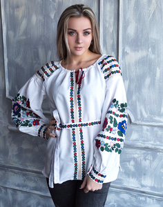 Nueva Blusa de Popelina de Manga Corta con Cuello en V para Mujer, Estilo Francés Informal, con Bordado, 100% Algodón - Product Image 1