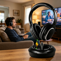 Auriculares Inalámbricos para TV con Base de Carga Automática, Cancelación de Ruido, Sobre la Oreja, para Cine en Casa y Películas Nocturnas