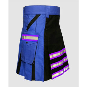 Kilt tactique écossais bleu-violet pour pompiers, hybride, fait main, haute visibilité, pour le travail des sapeurs-pompiers - Product Image 2