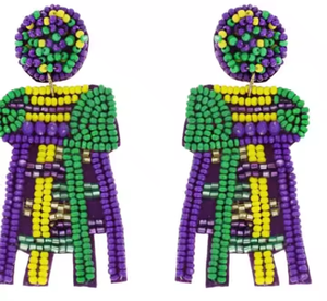 Crown Shaped Beaded Embroidery <b>Earrings</b> Bey Beaded Bee <b>Earrings</b> Queen Bee From India <b>Handmade</b> <b>Earrings</b> for Women - Product Image 4