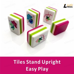 Wholesale American Acrylic <b>Mahjong</b> Tile <b>Set</b> Luxury 4-Layer Tortoise White Lotus Artwork <b>Mahjong</b> Tiles Custom - Product Image 1