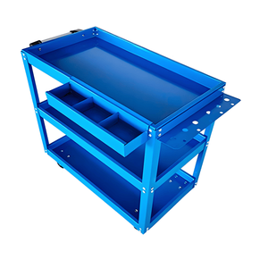Upgrade 3-Tier Heavy Duty Steel Rolling Tool Cart Lockable Wheels Utility Cart for Kitchen Workshop Organizer - Product Image 1