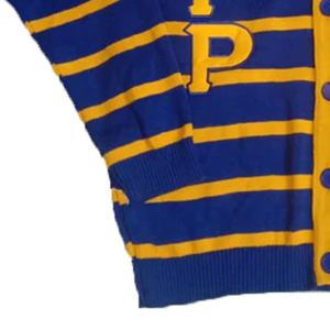 เสื้อคาร์ดิแกน Sigma Gamma Rho สีน้ำเงินเหลือง คอวี แขนยาว ปักลายตราสัญลักษณ์ สไตล์ Preppy วินเทจ เสื้อสเวตเตอร์ผู้หญิง - Product Image 6