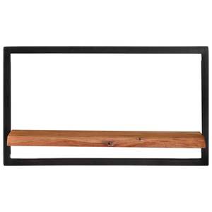Juego de 2 Estantes de Pared de Madera de Acacia Sólida Negra Natural y Acero - Product Image 2