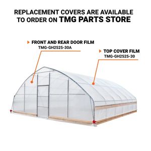 Invernadero de marco frío de 25FT x 25FT para cultivo, con película plástica transparente de EVA de 6 mil, lados enrollables con manivela y techo de cúpula, para granjas - Product Image 5