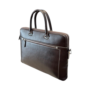 Maletín Unisex de Cuero Genuino en Azul Marino, Casual, Clásico, Lujoso, con Cierre de Cremallera Dorada, Hecho a Mano, Portátil y de Alta Calidad - Product Image 1