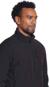 Veste en polaire noire pour homme, col montant, fermeture éclair, coupe-vent, décontractée, pour l'automne, coupe régulière, en polyester - Product Image 5