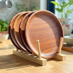 86 Handmade Classic Wooden Charger <b>Plate</b> with Polished Finish Artistic Epoxy Resin Emerald Design Eco-Friendly and with <b>Stand</b> - Product Image 1