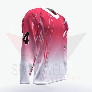 Jersey de Hockey sobre Hielo Sublimado Personalizado, Cuello en V, Manga Larga, Malla Transpirable, Poliéster que Absorbe la Humedad, Corte Regular, Deportivo para Adultos - Product Image 6