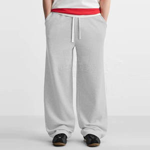 Vente en gros – Nouveau pantalon décontracté pour homme, coupe ample, brodé sur mesure avec logo, écologique, séchage rapide, imperméable, en laine et 100 % coton, style évasé superposé - Product Image 2