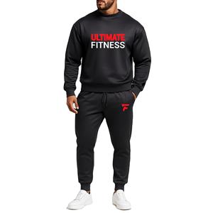Ultimate Comfortable Breathable <b>Velour</b> Nylon Printed Black <b>Sweatshirt</b> Tracksuit for Men Custom Design with Logo Winter Season - Product Image 1